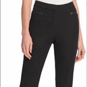 DKNY Faux leather trim Straight leg trousers